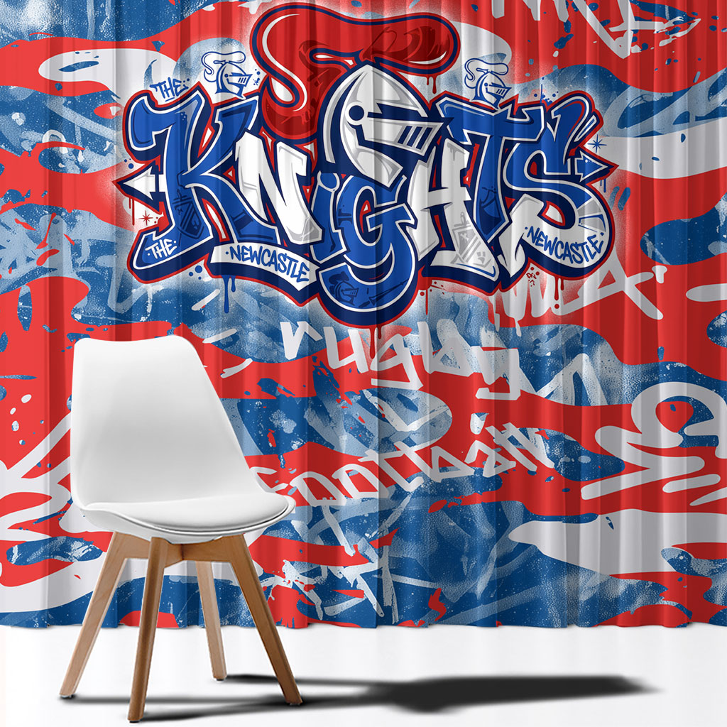 Newcastle Knights Rugby Window Curtain Graffiti Typography Urban Camo Abstract Street Style