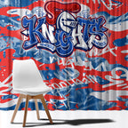 Newcastle Knights Rugby Window Curtain Graffiti Typography Urban Camo Abstract Street Style