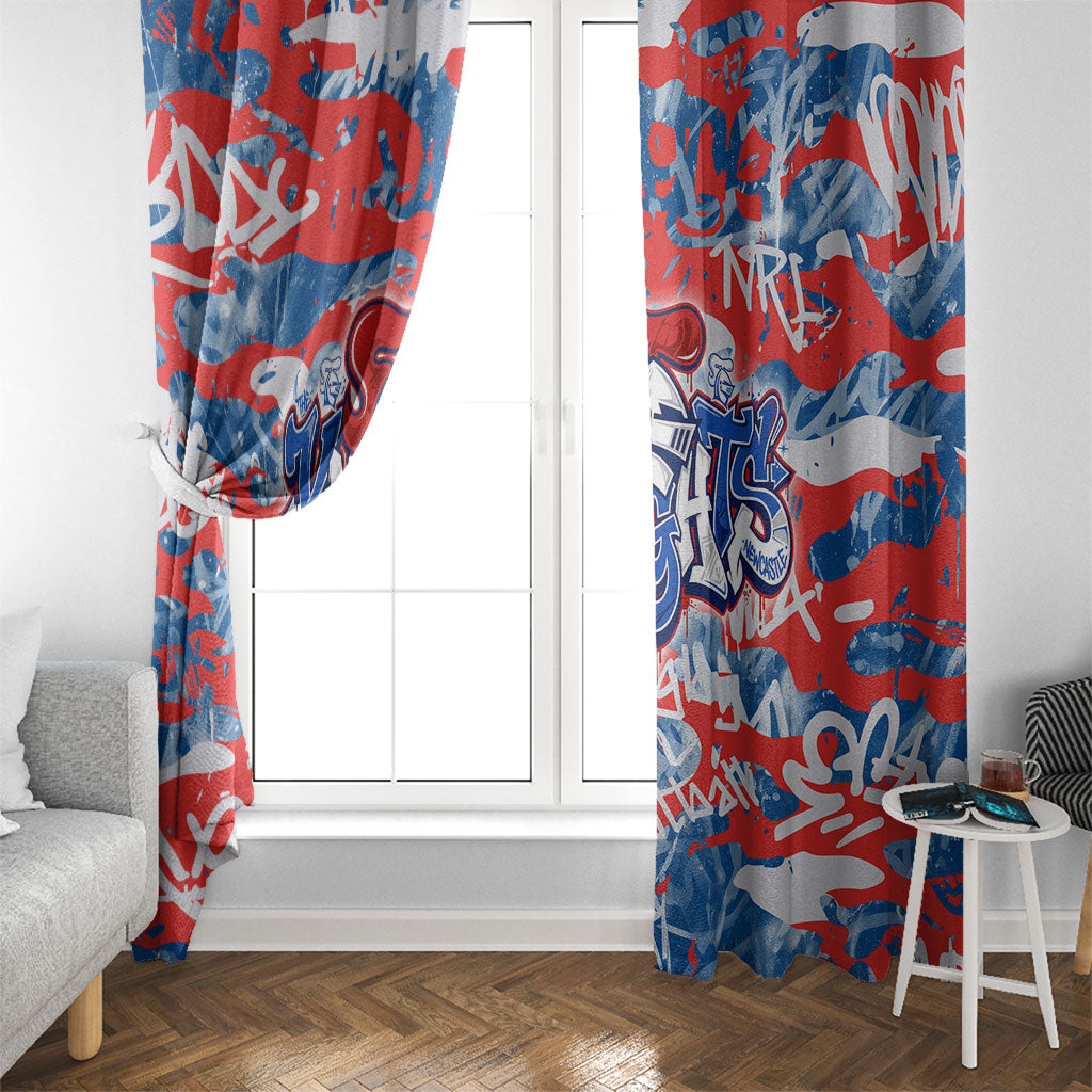 Newcastle Knights Rugby Window Curtain Graffiti Typography Urban Camo Abstract Street Style
