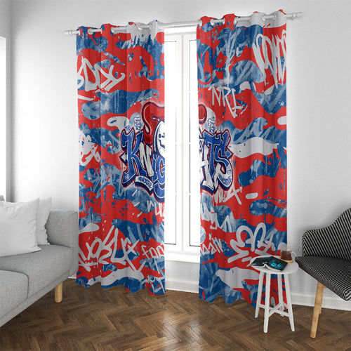 Newcastle Knights Rugby Window Curtain Graffiti Typography Urban Camo Abstract Street Style