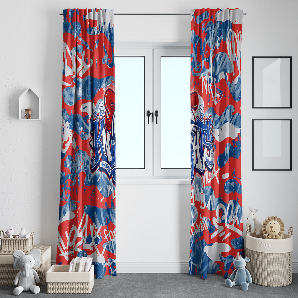 Newcastle Knights Rugby Window Curtain Graffiti Typography Urban Camo Abstract Street Style