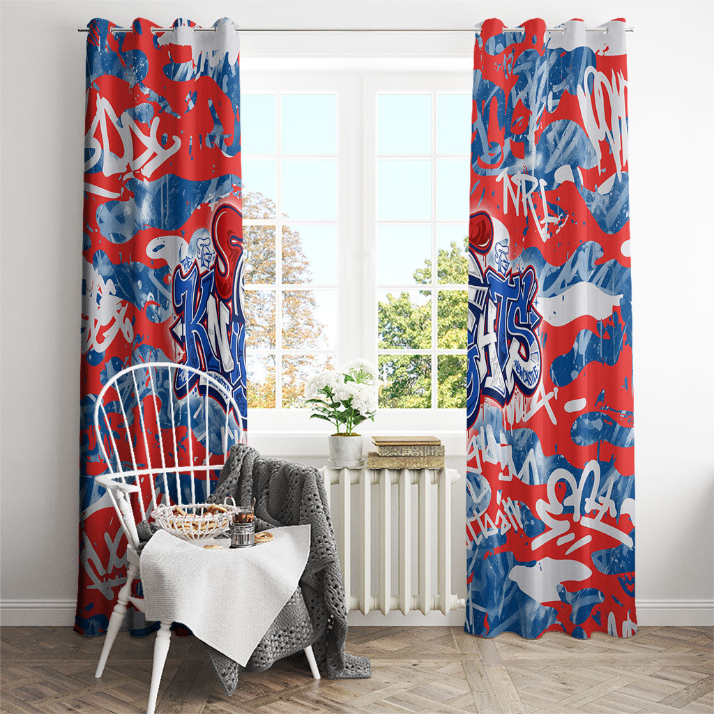 Newcastle Knights Rugby Window Curtain Graffiti Typography Urban Camo Abstract Street Style