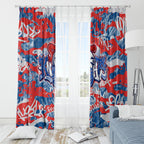 Newcastle Knights Rugby Window Curtain Graffiti Typography Urban Camo Abstract Street Style