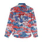 Newcastle Knights Rugby Women Casual Shirt Graffiti Typography Urban Camo Abstract Street Style