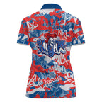 Newcastle Knights Rugby Women Polo Shirt Graffiti Typography Urban Camo Abstract Street Style