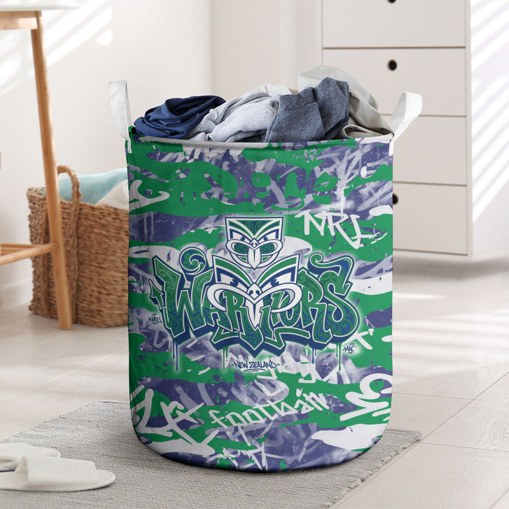 New Zealand Warriors Rugby Laundry Basket Graffiti Typography Urban Camo Abstract Street Style