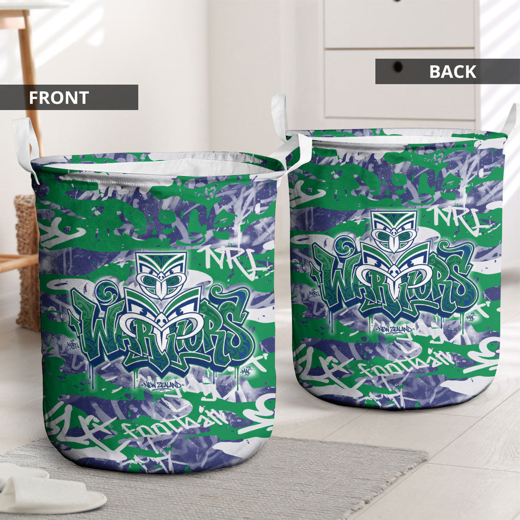 New Zealand Warriors Rugby Laundry Basket Graffiti Typography Urban Camo Abstract Street Style