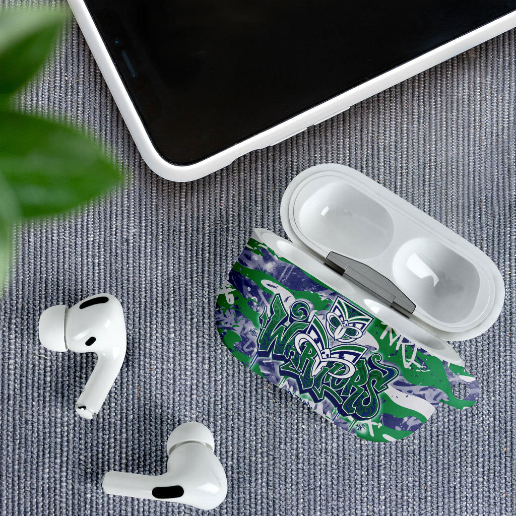 New Zealand Warriors Rugby AirPods Case Graffiti Typography Urban Camo Abstract Street Style