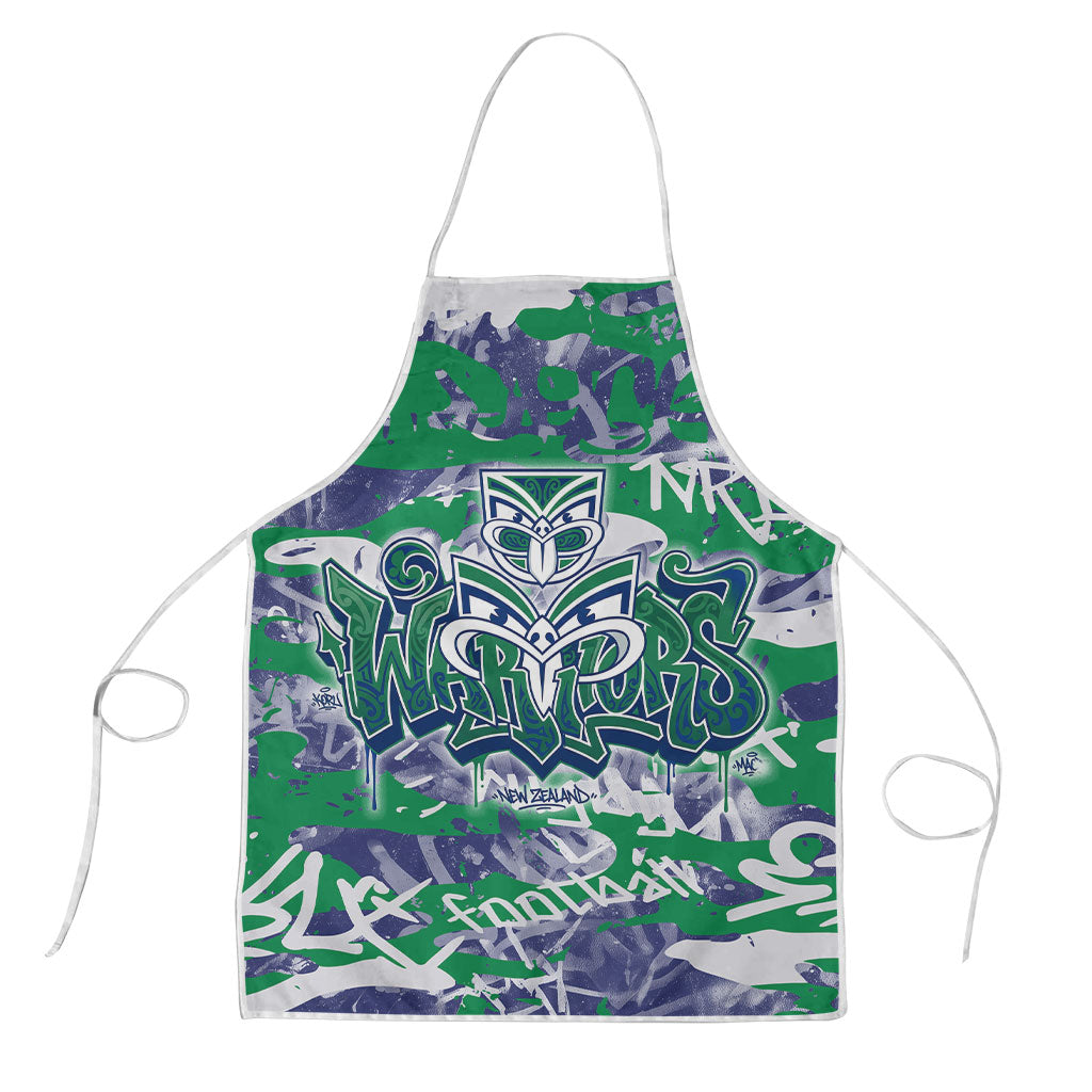 New Zealand Warriors Rugby Apron Graffiti Typography Urban Camo Abstract Street Style
