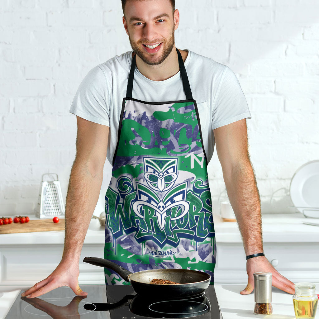 New Zealand Warriors Rugby Apron Graffiti Typography Urban Camo Abstract Street Style