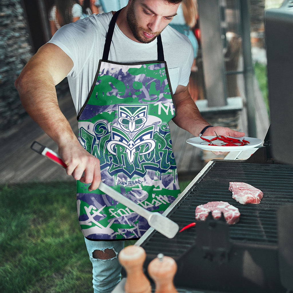 New Zealand Warriors Rugby Apron Graffiti Typography Urban Camo Abstract Street Style