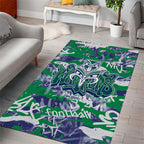 New Zealand Warriors Rugby Area Rug Graffiti Typography Urban Camo Abstract Street Style