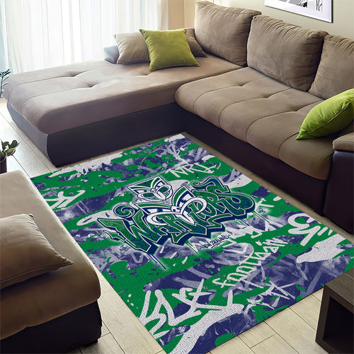 New Zealand Warriors Rugby Area Rug Graffiti Typography Urban Camo Abstract Street Style
