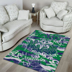 New Zealand Warriors Rugby Area Rug Graffiti Typography Urban Camo Abstract Street Style