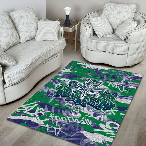 New Zealand Warriors Rugby Area Rug Graffiti Typography Urban Camo Abstract Street Style