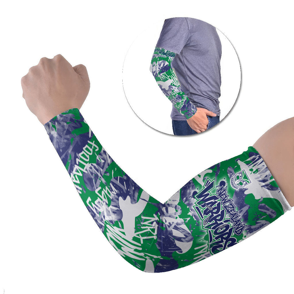New Zealand Warriors Rugby Arm Sleeves Graffiti Typography Urban Camo Abstract Street Style