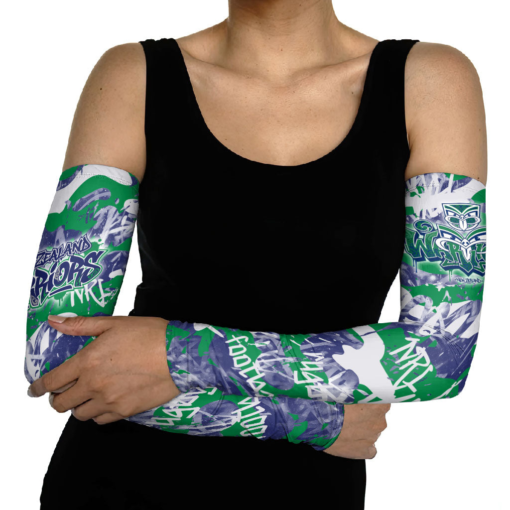 New Zealand Warriors Rugby Arm Sleeves Graffiti Typography Urban Camo Abstract Street Style