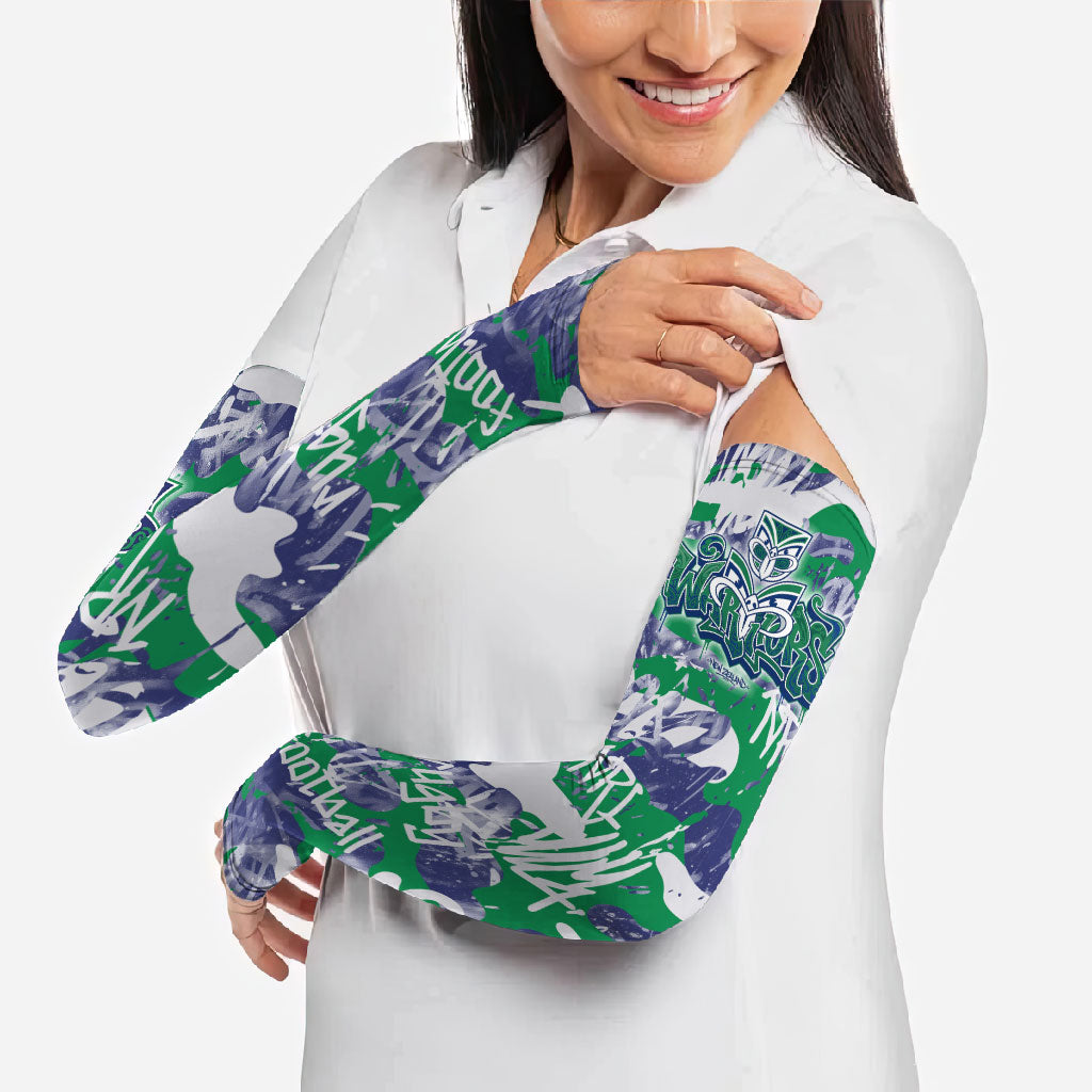 New Zealand Warriors Rugby Arm Sleeves Graffiti Typography Urban Camo Abstract Street Style