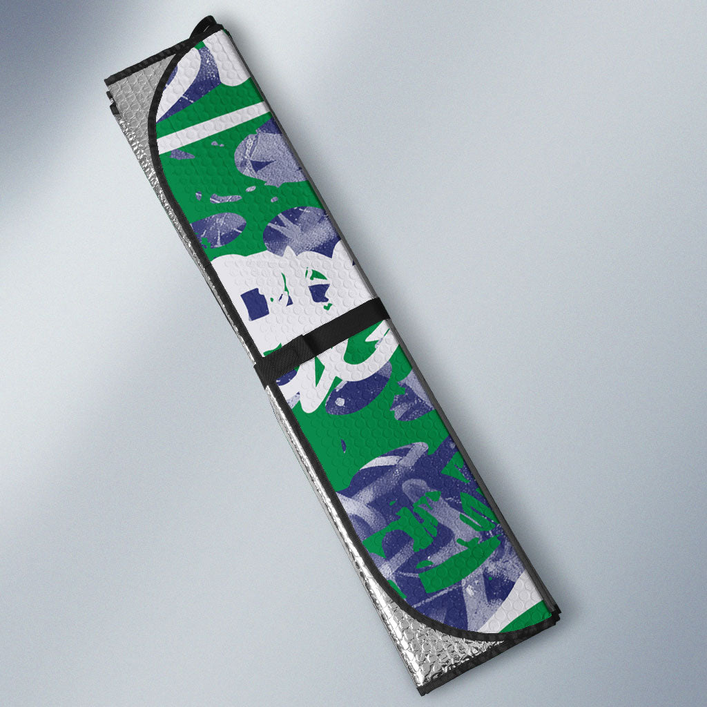 New Zealand Warriors Rugby Auto Sun Shade Graffiti Typography Urban Camo Abstract Street Style