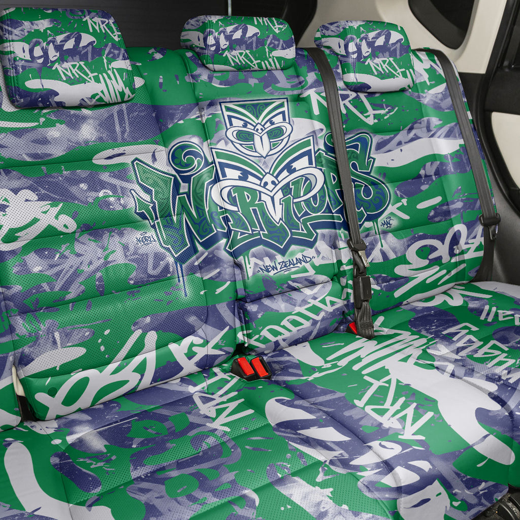 New Zealand Warriors Rugby Back Car Seat Cover Graffiti Typography Urban Camo Abstract Street Style