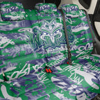 New Zealand Warriors Rugby Back Car Seat Cover Graffiti Typography Urban Camo Abstract Street Style