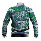 New Zealand Warriors Rugby Baseball Jacket Graffiti Typography Urban Camo Abstract Street Style