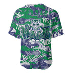 New Zealand Warriors Rugby Baseball Jersey Graffiti Typography Urban Camo Abstract Street Style