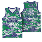 New Zealand Warriors Rugby Basketball Jersey Graffiti Typography Urban Camo Abstract Street Style