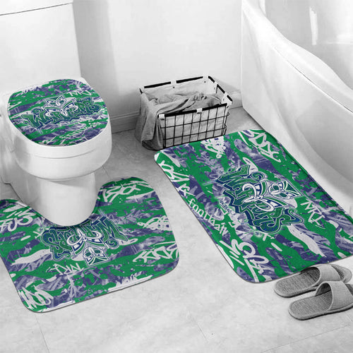 New Zealand Warriors Rugby Bathroom Set Graffiti Typography Urban Camo Abstract Street Style
