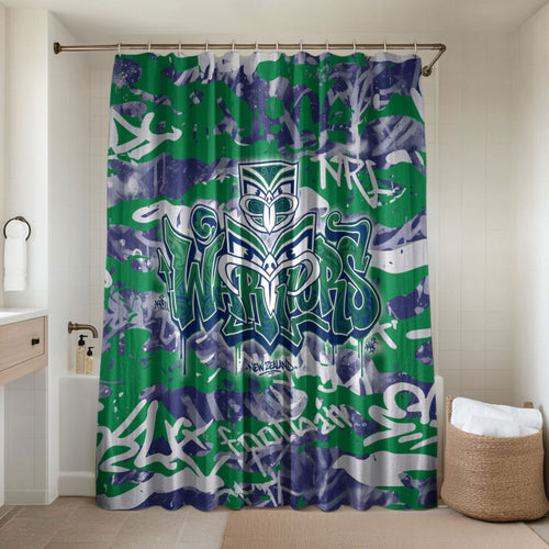 New Zealand Warriors Rugby Bathroom Set Graffiti Typography Urban Camo Abstract Street Style