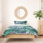 New Zealand Warriors Rugby Bedding Set Graffiti Typography Urban Camo Abstract Street Style