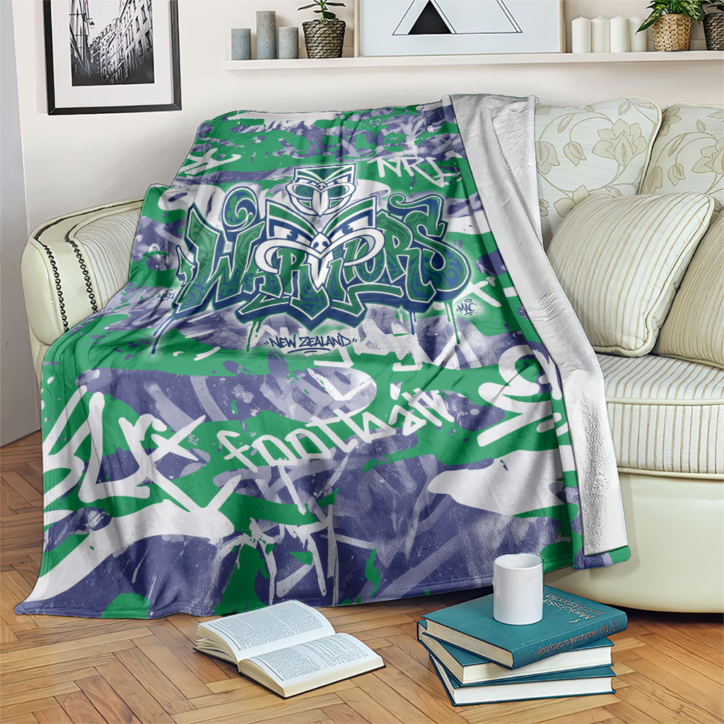 New Zealand Warriors Rugby Blanket Graffiti Typography Urban Camo Abstract Street Style
