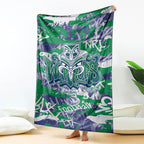 New Zealand Warriors Rugby Blanket Graffiti Typography Urban Camo Abstract Street Style