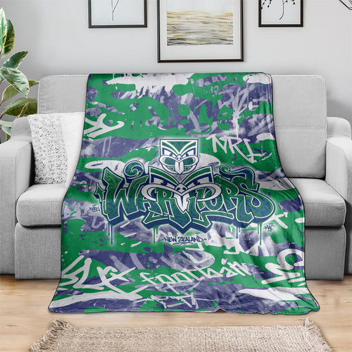 New Zealand Warriors Rugby Blanket Graffiti Typography Urban Camo Abstract Street Style