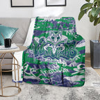 New Zealand Warriors Rugby Blanket Graffiti Typography Urban Camo Abstract Street Style