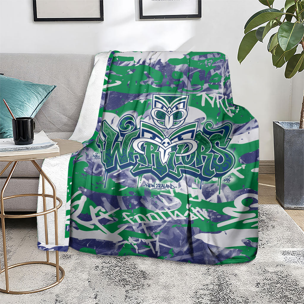 New Zealand Warriors Rugby Blanket Graffiti Typography Urban Camo Abstract Street Style