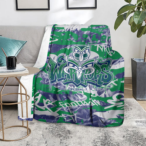 New Zealand Warriors Rugby Blanket Graffiti Typography Urban Camo Abstract Street Style