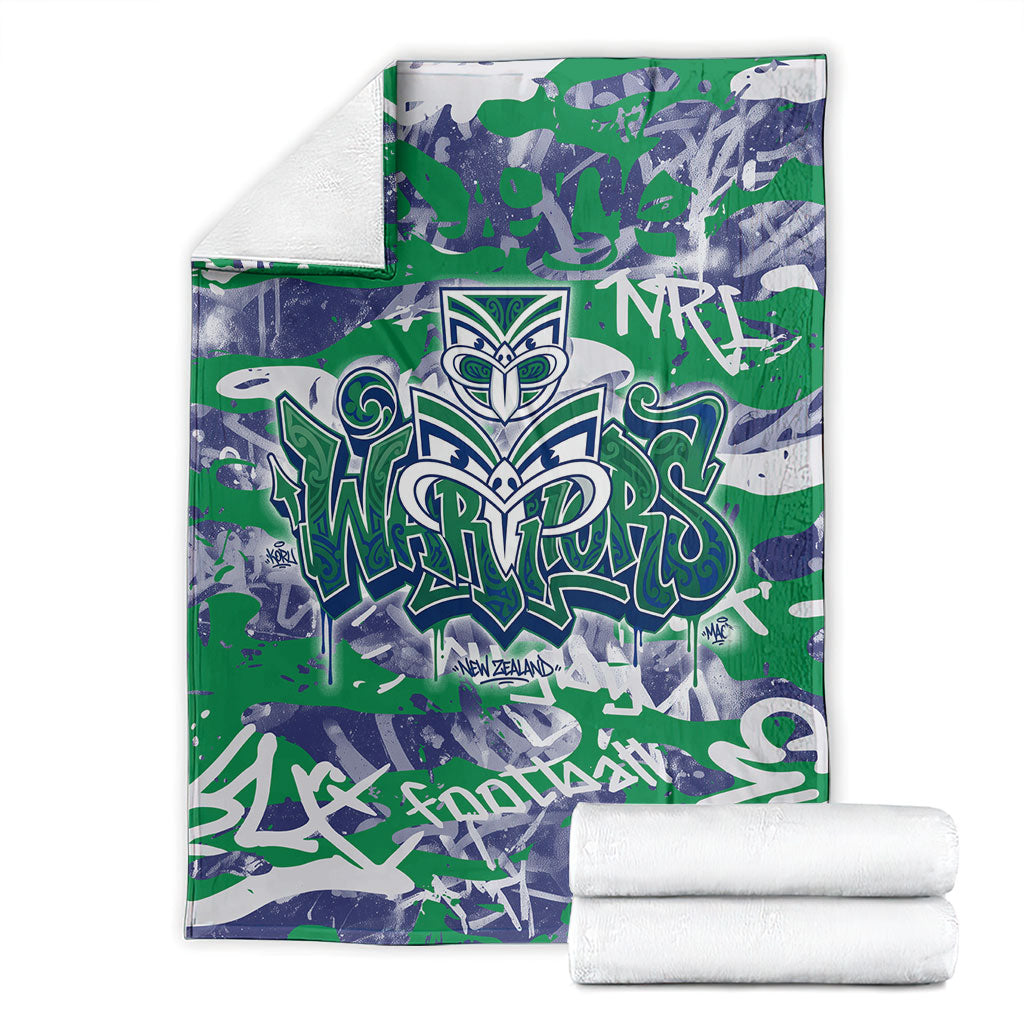 New Zealand Warriors Rugby Blanket Graffiti Typography Urban Camo Abstract Street Style