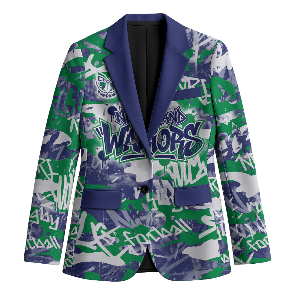 New Zealand Warriors Rugby Blazer Graffiti Typography Urban Camo Abstract Street Style