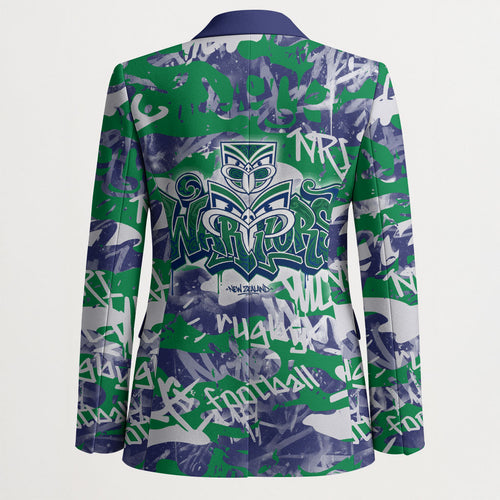 New Zealand Warriors Rugby Blazer Graffiti Typography Urban Camo Abstract Street Style