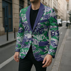 New Zealand Warriors Rugby Blazer Graffiti Typography Urban Camo Abstract Street Style