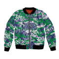 New Zealand Warriors Rugby Bomber Jacket Graffiti Typography Urban Camo Abstract Street Style