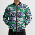 New Zealand Warriors Rugby Bomber Puffer Jacket Graffiti Typography Urban Camo Abstract Street Style