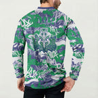 New Zealand Warriors Rugby Button Sweatshirt Graffiti Typography Urban Camo Abstract Street Style