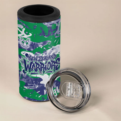 New Zealand Warriors Rugby 4 in 1 Can Cooler Tumbler Graffiti Typography Urban Camo Abstract Street Style