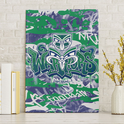 New Zealand Warriors Rugby Canvas Wall Art Graffiti Typography Urban Camo Abstract Street Style