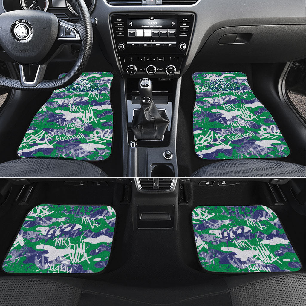 New Zealand Warriors Rugby Car Mats Graffiti Typography Urban Camo Abstract Street Style