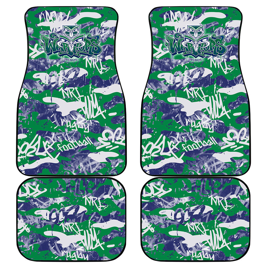 New Zealand Warriors Rugby Car Mats Graffiti Typography Urban Camo Abstract Street Style
