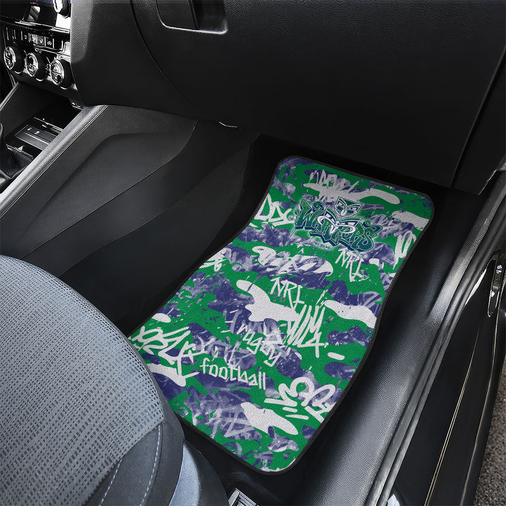 New Zealand Warriors Rugby Car Mats Graffiti Typography Urban Camo Abstract Street Style