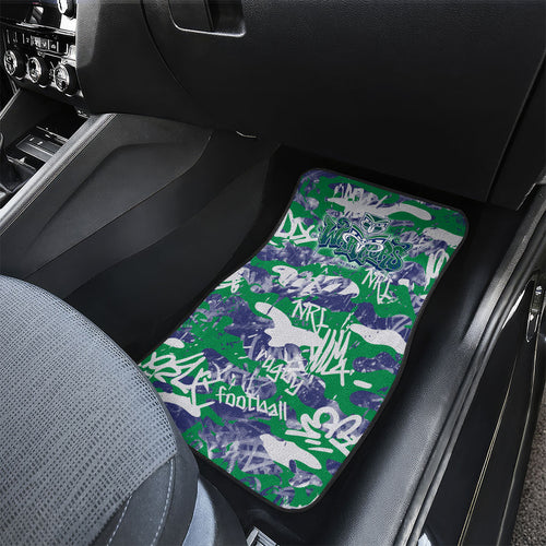 New Zealand Warriors Rugby Car Mats Graffiti Typography Urban Camo Abstract Street Style
